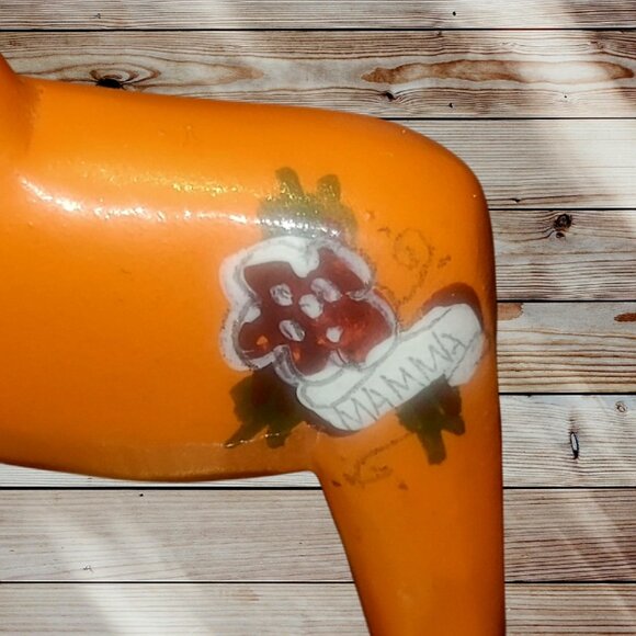"TATTOO" Swedish DALA Horse Orange - Keyring Keychain Sweden - "MAMMA" - Picture 2 of 4